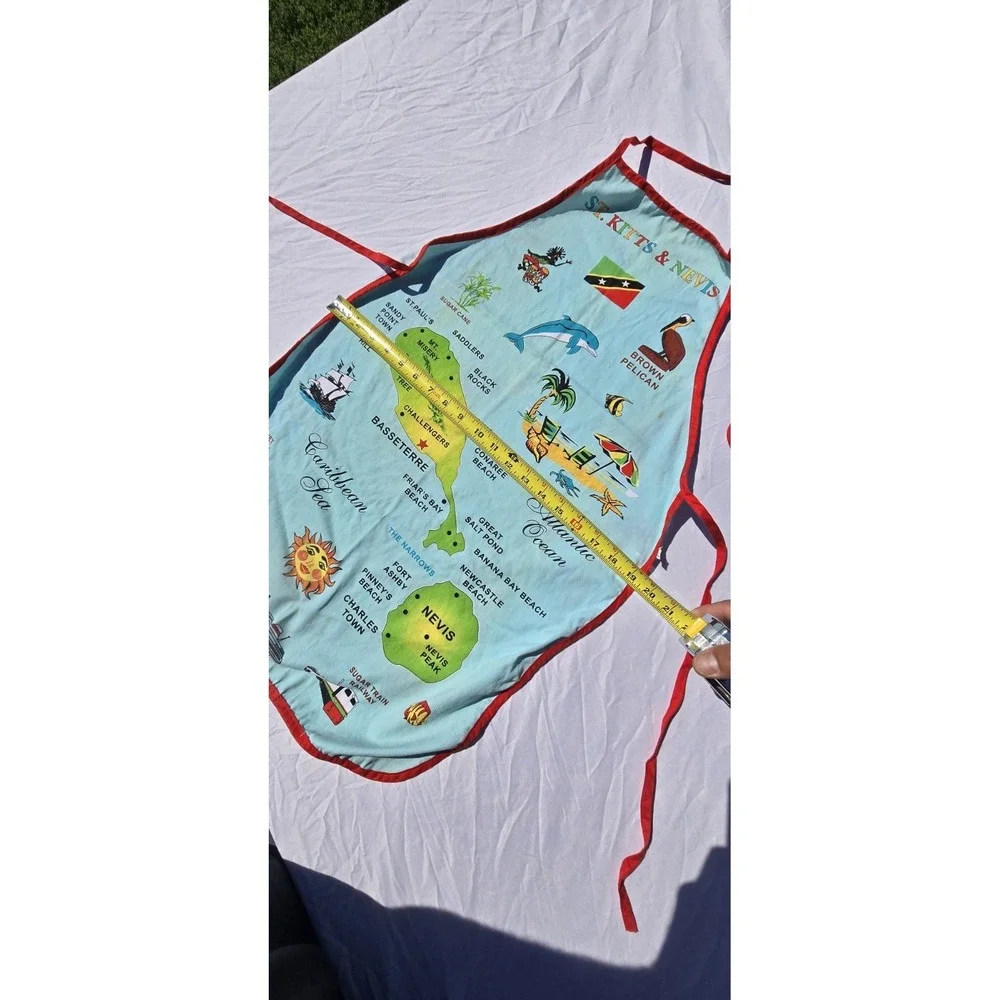 Rockin Gear St. Kitts and Nevis cotton souvenir map apron And Matching Mit